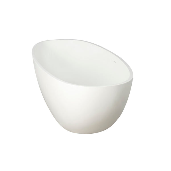 English Elm 65.2 Inch Stone Resin Freestanding Soaking Tub Matte White Spa Bath W1613P160636