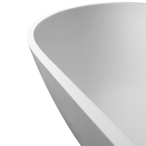 English Elm 68.9 Inch Stone Resin Freestanding Soaking Tub Matte White Spa Bath Ergonomic W1613P160637
