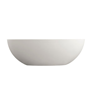 English Elm 65.2 Inch Stone Resin Freestanding Soaking Tub Matte White Spa Bath W1613P160636