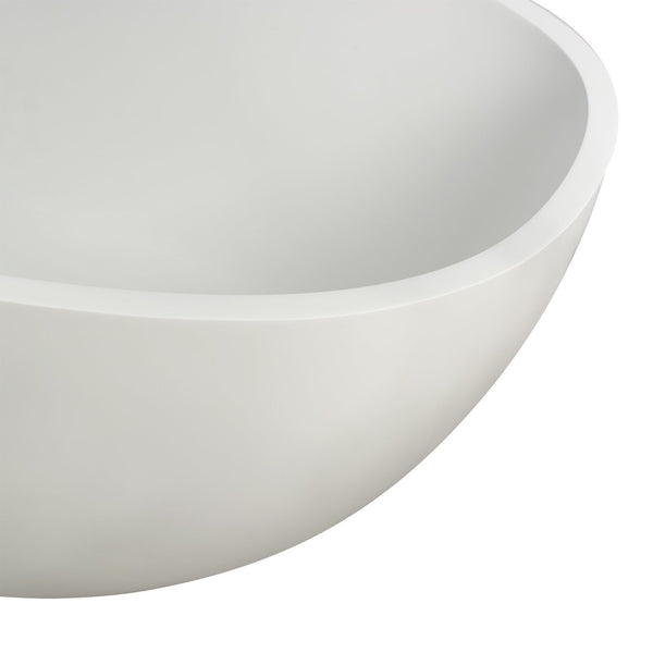 English Elm 65.2 Inch Stone Resin Freestanding Soaking Tub Matte White Spa Bath W1613P160636