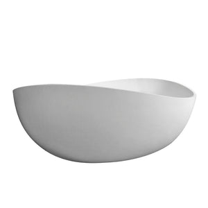 English Elm 63 Inch Stone Resin Freestanding Soaking Tub Matte White Spa Bath for Modern Homes W1613P160639