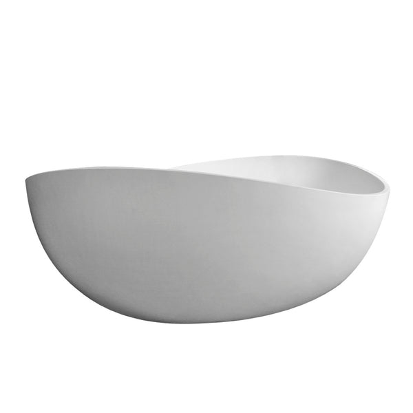 English Elm 63 Inch Stone Resin Freestanding Soaking Tub Matte White Spa Bath for Modern Homes W1613P160639