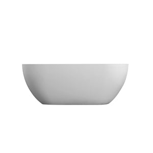 English Elm 59 Inch Oval Freestanding Soaking Tub Solid Stone Resin Matte White Spa Bath W1613121722