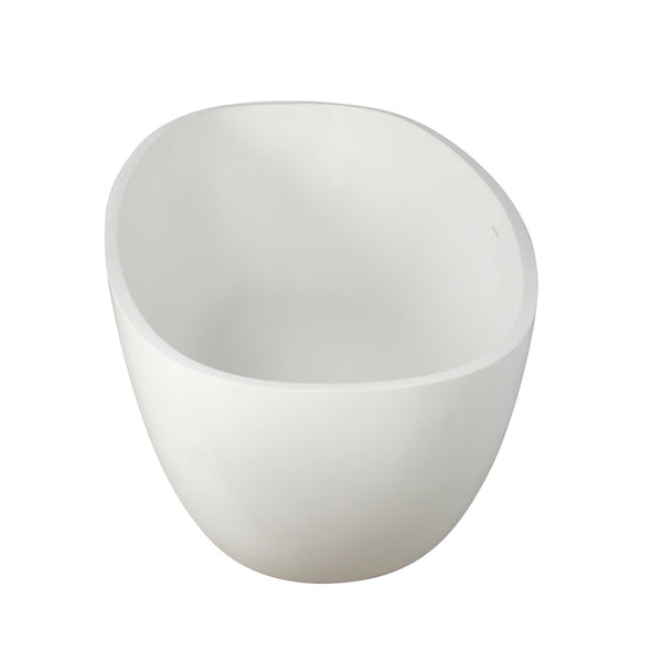 English Elm 65.2 Inch Stone Resin Freestanding Soaking Tub Matte White Spa Bath W1613P160636