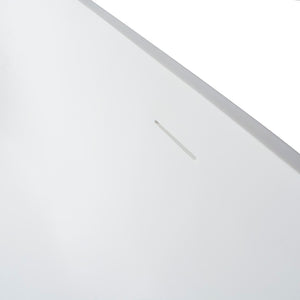 English Elm 68.9 Inch Stone Resin Freestanding Soaking Tub Matte White Spa Bath Ergonomic W1613P160637