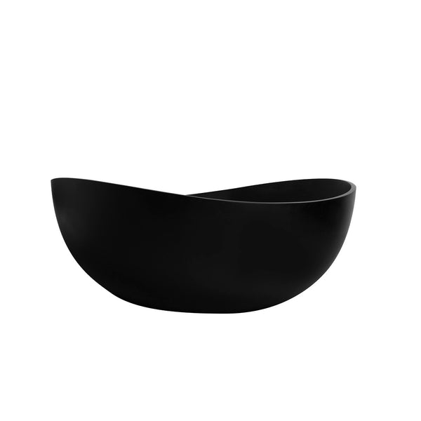 English Elm 63 Inch Stone Resin Freestanding Soaking Tub Matte White Spa Bath for Modern Homes W1613P160641