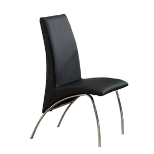 English Elm Leatherette Modern Upholstered Side Chairs Set of 2 — Black Curved Seats with Chrome Arched Legs, Sleek Dining Appeal B016P156848