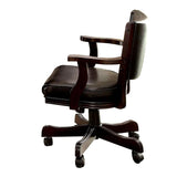 English Elm Leatherette Arm Chair With Casters In Cherry and Espresso