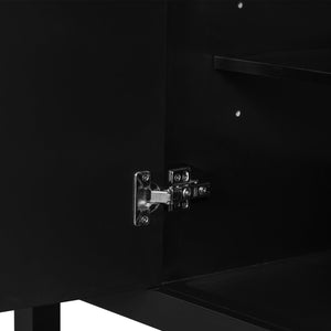 English Elm 36" Bathroom Vanity With Ceramic Sink, Solid Wood Frame, Modern Black Finish & Ample Storage Solutions N725P246500B