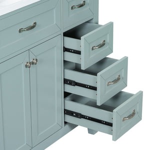 English Elm 36" Bathroom Vanity With Sink Combo - Stylish Green Cabinet, Solid Frame & Modern Design For Elegance N725P246491G