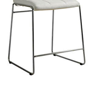 English Elm Set White Leatherette Counter Height Chairs - Set of 2 Padded Chrome Leg Stools, Modern Comfort & Durable Design B016P156846