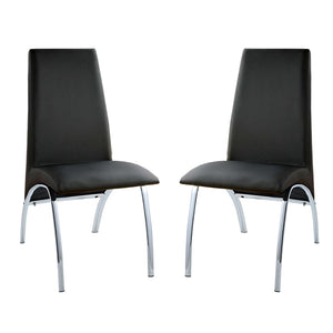 English Elm Leatherette Modern Upholstered Side Chairs Set of 2 — Black Curved Seats with Chrome Arched Legs, Sleek Dining Appeal B016P156848