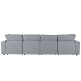 English Elm Modern Large U-Shape Sectional Sofa, 2 Large Chaise With Removable Ottomans For Living Room