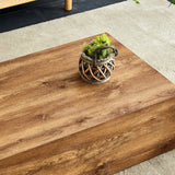 English Elm Modern Mdf Coffee Table With Wood Texture Pattern -39.37X23.62X11.81 Inches - Stylish and Durable Design