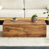 English Elm Modern Mdf Coffee Table With Wood Texture Pattern -39.37X23.62X11.81 Inches - Stylish and Durable Design