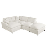 English Elm Modern Large U-Shape Sectional Sofa, 2 Large Chaise With Removable Ottomans For Living Room