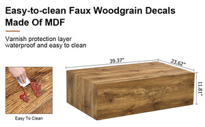 English Elm Modern MDF coffee table with textured grain finish, durable easy-assemble design for stylish living rooms Wood W1151P194277