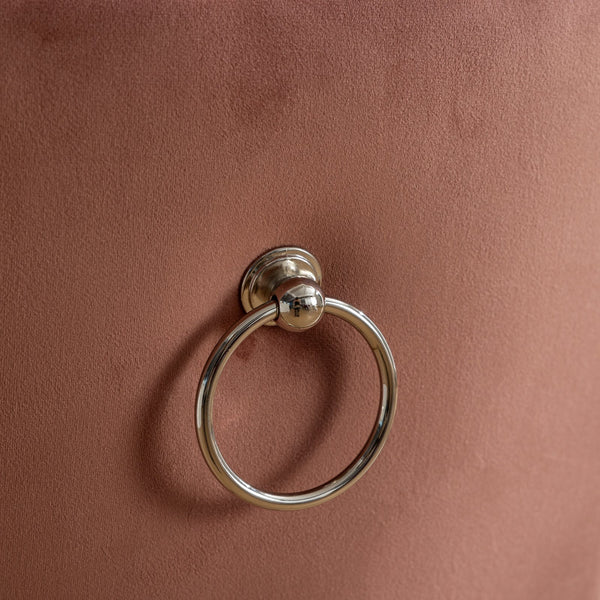 English Elm A&A Nikki Modern Tufted Dining Chairs Set of 2 — White PU & Pink Velvet, Nailhead Trim, Wood Legs W1143P357046