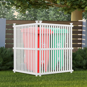 English Elm Privacy Screen Vinyl Lattice Panel Set Outdoor Enclosure for Patio and Garden Spaces B100128101