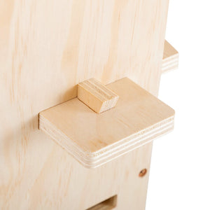 English Elm 9' Floor to Ceiling Pine Cat Tree Multi Level Climbing Tower with Flannel Perch Shelves W2181P156876