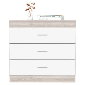 English Elm Dresser with 3 Spacious Drawers, Light Gray & White Finish, Sturdy Metal Hardware, Versatile Top Multicolor 36.22 L x 20.47 W x 7.09 H B097133222