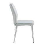 English Elm 6 Light Gray Dining Chairs. Modern Chairs From The Middle Ages. Made Of Pu Material Cushion and Silver Metal Legs. Suitable For Restaurants and Living Rooms C-009