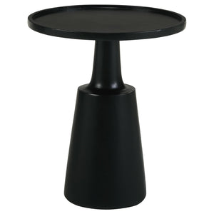 English Elm Black Pedestal Accent Table - Eco-Friendly Mango Wood With Jug-Inspired Base & Lipped Top Design B062S00360