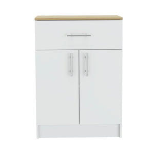 English Elm Pantry Organizer Cabinet with Drawer & Shelves, 33" H, Easy Interlock Assembly, Durable Particleboard Finish B097120607
