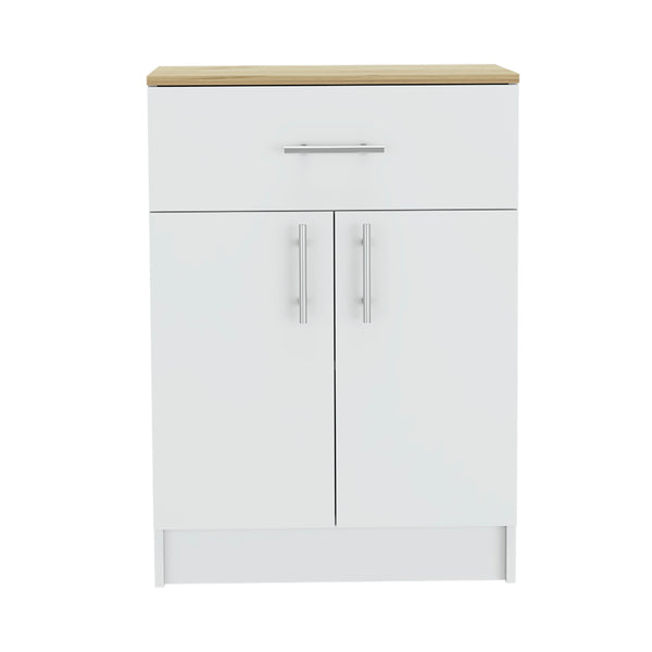 English Elm Pantry Organizer Cabinet with Drawer & Shelves, 33" H, Easy Interlock Assembly, Durable Particleboard Finish B097120607