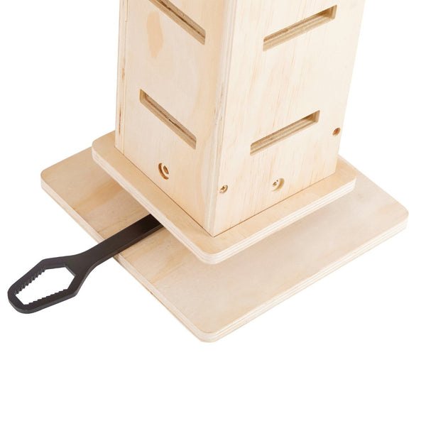 English Elm 9' Floor to Ceiling Pine Cat Tree Multi Level Climbing Tower with Flannel Perch Shelves W2181P156876