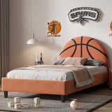 Hearth and Haven Basketball Design Upholstered Twin Platform Bed Sport Style Bed For Boys & Girls, Teens WF322723AAA