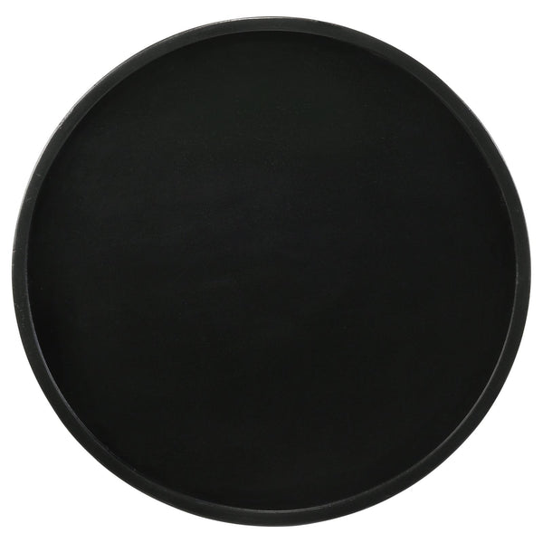 English Elm Black Pedestal Accent Table - Eco-Friendly Mango Wood With Jug-Inspired Base & Lipped Top Design B062S00360