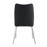 English Elm 6 Black Dining Chairs. Modern Chairs From The Middle Ages. Made Of Pu Material Cushion and Silver Metal Legs. Suitable For Restaurants and Living Rooms