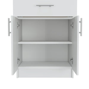 English Elm Pantry Organizer Cabinet with Drawer & Shelves, 33" H, Easy Interlock Assembly, Durable Particleboard Finish B097120607