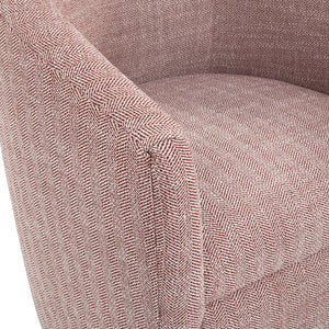 English Elm Lainey Red Henna Swivel Barrel Chair - Compact 360° Swivel, Herringbone Polyester, Dacron Seat Comfort B050P155866