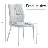 English Elm 6 Light Gray Dining Chairs. Modern Chairs From The Middle Ages. Made Of Pu Material Cushion and Silver Metal Legs. Suitable For Restaurants and Living Rooms C-009