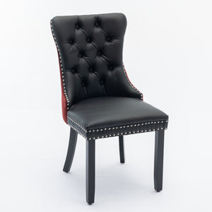 English Elm A&a Tufted Velvet Dining Chairs with Nailhead Trim Solid Wood Legs Set of 2 W1143P151482