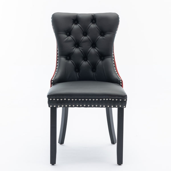 English Elm A&a Tufted Velvet Dining Chairs with Nailhead Trim Solid Wood Legs Set of 2 W1143P151482