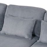 English Elm 5 Pieces L Shaped Sofa With Removable Ottomans and Comfortable Waist Pillows