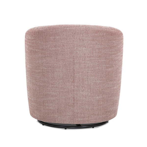 English Elm Lainey Red Henna Swivel Barrel Chair - Compact 360° Swivel, Herringbone Polyester, Dacron Seat Comfort B050P155866