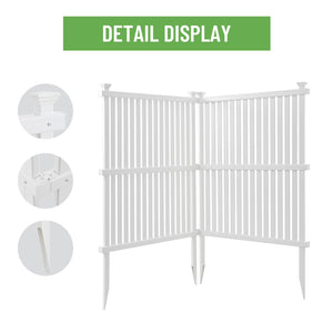 English Elm Privacy Screen Vinyl Lattice Panel Set Outdoor Enclosure for Patio and Garden Spaces B100128101