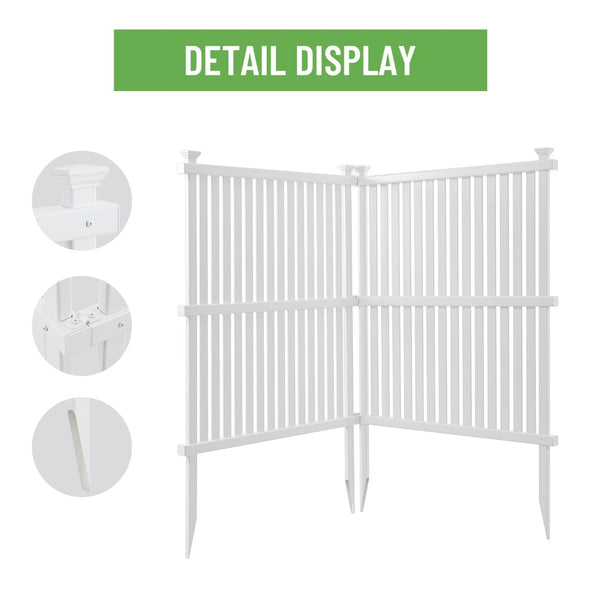 English Elm Privacy Screen Vinyl Lattice Panel Set Outdoor Enclosure for Patio and Garden Spaces B100128101