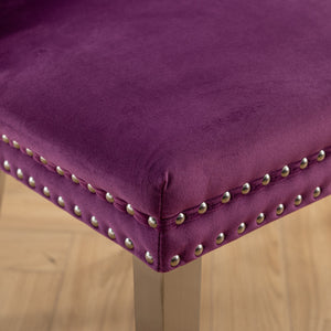 English Elm Nikki Elegant Tufted Velvet Dining Chair with Solid Wood Frame, High-Density Foam & Steel Spring Purple W1143P151489