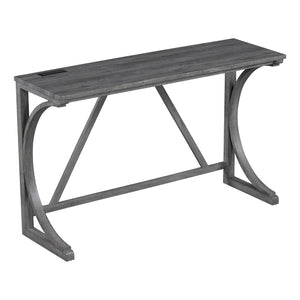 English Elm Bar Table Set with Stools Built-in Charging Outlet Industrial Loft Dining W1781P145876