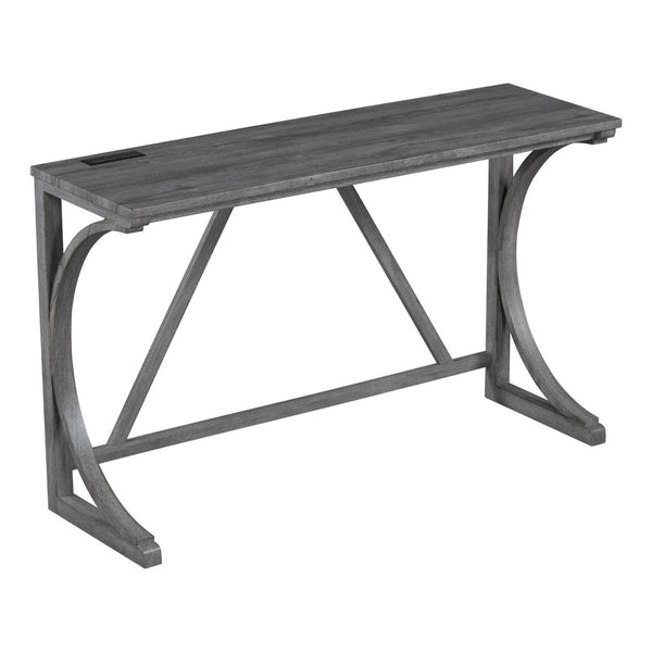 English Elm Bar Table Set with Stools Built-in Charging Outlet Industrial Loft Dining W1781P145876