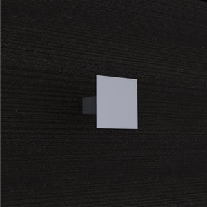 English Elm Nightstand with Two Drawers & Open Shelf, 22"H Black Engineered Wood, Metal Handles, Modern Durable Design B097133085