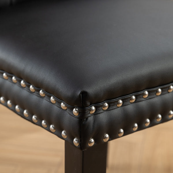 English Elm A&a Tufted Velvet Dining Chairs with Nailhead Trim Solid Wood Legs Set of 2 W1143P151482