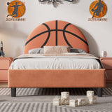 Hearth and Haven Basketball Design Upholstered Twin Platform Bed Sport Style Bed For Boys & Girls, Teens WF322723AAA