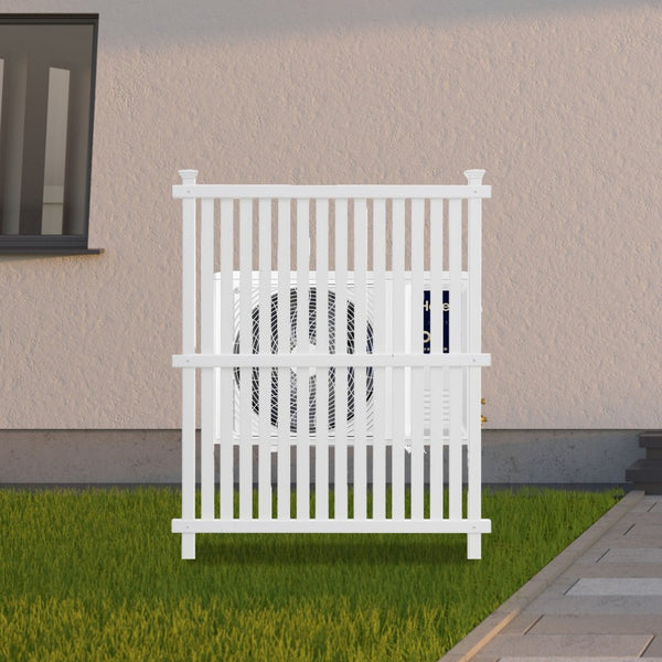 English Elm Privacy Screen Vinyl Lattice Panel Set Outdoor Enclosure for Patio and Garden Spaces B100128101