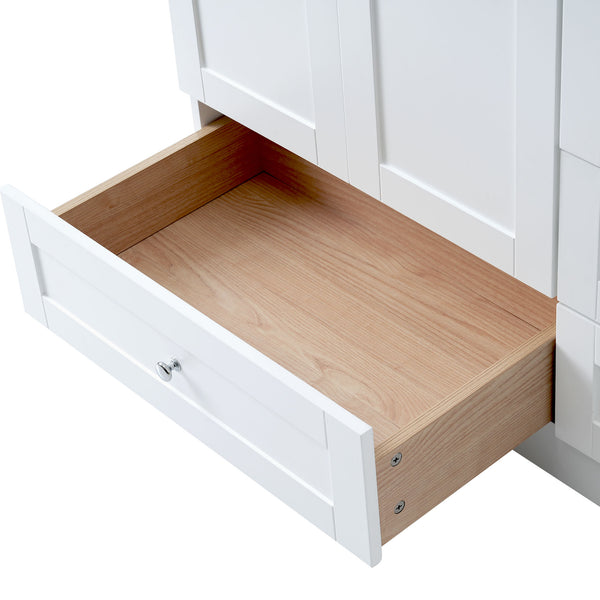 English Elm [Cabinet] 36" Shaker Bathroom Vanity Cabinet with 4 Drawers & 2 Doors, MDF, Soft-Close Storage Solution White WF313813AAK